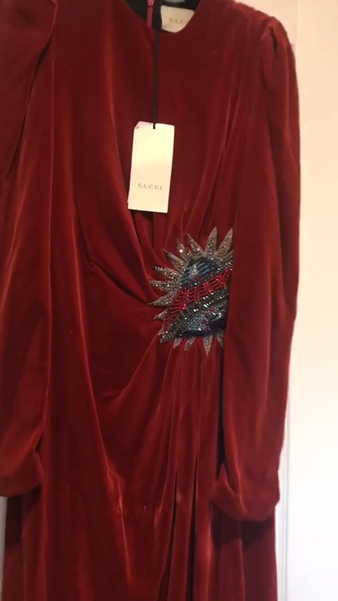 gucci red velvet dress NWT. AUTH.$7160 GUCCI RUNWAY RED VELVET GOWN/MAXI EVENING DRESS IT40 US4