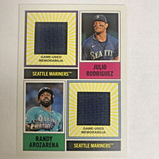 2025 Topps Heritage Julio Rodriguez / Randy Arozarena Dual Player Relic Mariners
