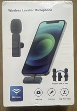 Wireless Lavalier Microphone, Plug and Play, For iPhone Type-C, Black