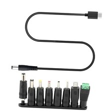 Power Charging Cable with 8pcs DC Barrel Jack Universal Laptop USB C to DC 5V