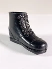 Vintage GI Joe Short Black Boot, Sheen, Wide Outline Sole.