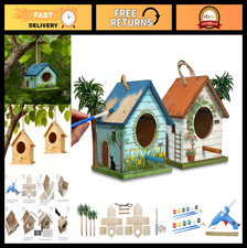 DIY Wooden Birdhouse Kits - 2 Sets for Kids, Parent-Child Craft Activity, Bird F
