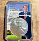 RARE 2024 W BURNISHED SILVER EAGLE NGC MS70 RONALD REAGAN 40 Presidental Collect