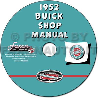 1952 Buick Reparaturhandbuch CD-ROM 52 Special Super Roadmaster Reparaturservice