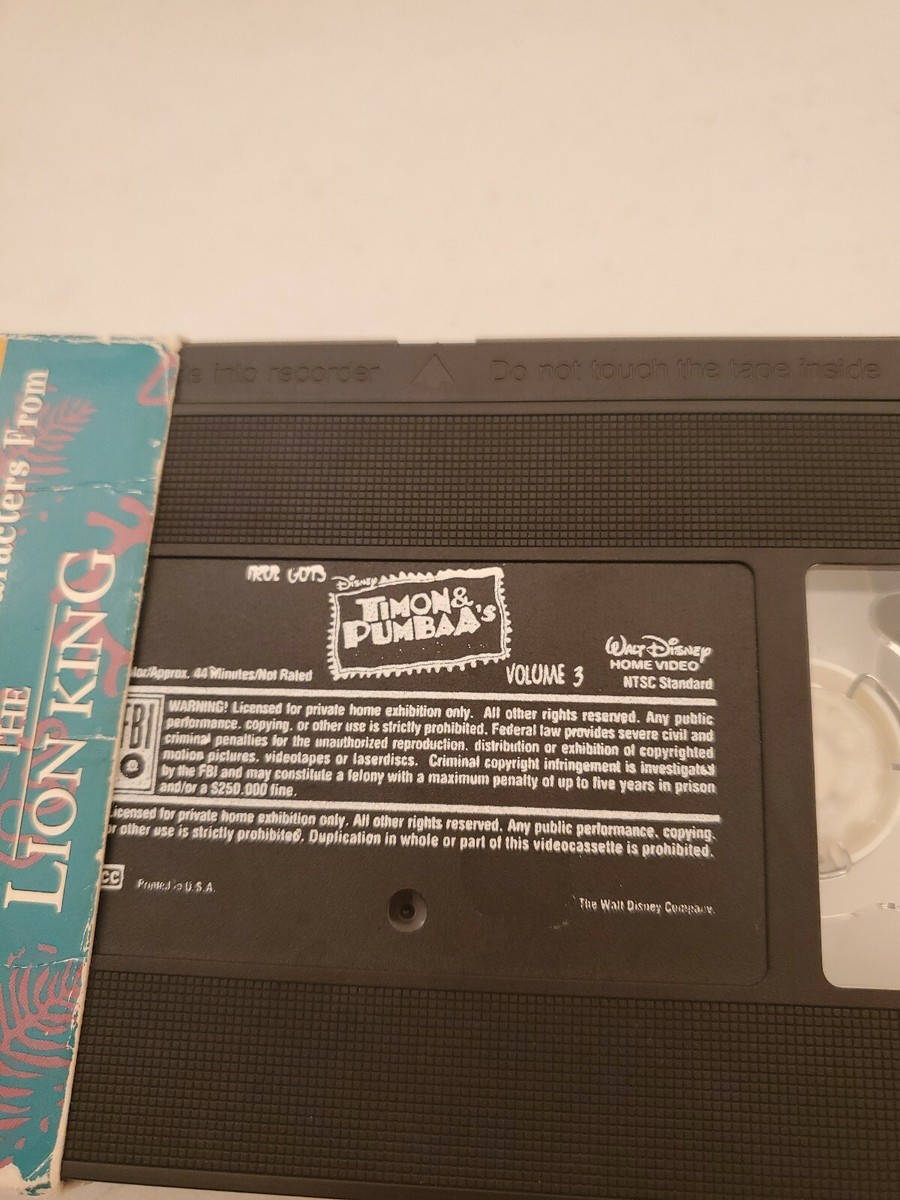 T AND T　Vol.3　VHS Timon & Pumba's Wild Adventures Volume 3: True Guts VHS the