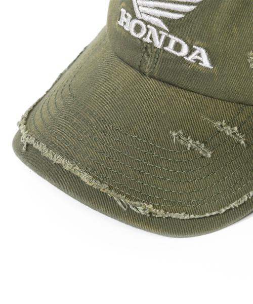 Genuine Honda Motor Cycle Honda Destroyed Washed Cap Olive