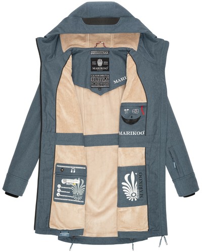 Marikoo Damen Softshell Outdoor Jacke Übergangs Funktions Regen Mantel Racquelle - Bild 42 von 106