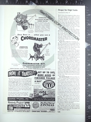 #ad #ad 1954 AD Choremaster utility wheel garden tractor cultivator attachment tiller $12.50