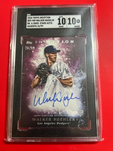 2018 Topps Inception Walker Buehler RC Rookie Autograph Magenta s#/99 SGC 10 10 - Picture 1 of 2