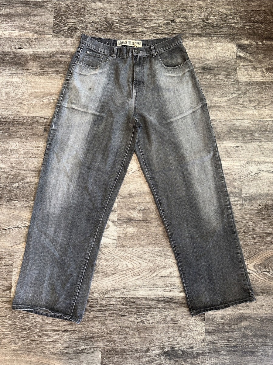 Vintage Brooklyn Xpress Jeans Mens 36x34 Gray Grunge Y2k 90s Vintage Brooklyn Xpress Jeans Mens 36x34 Gray Grunge Y2k 90s