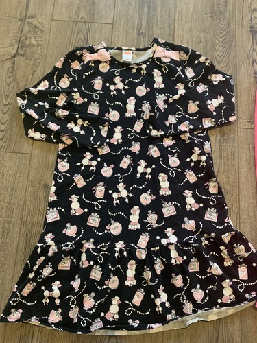 GYMBOREE Poodle & perfume print Tres Chic Dress with pink legging outfit Size 12 - Picture 2 of 4