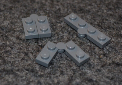 3 ~ 1x4 Dark Gray Plate Bricks w/ Center Hinge ~ New Lego Parts ~