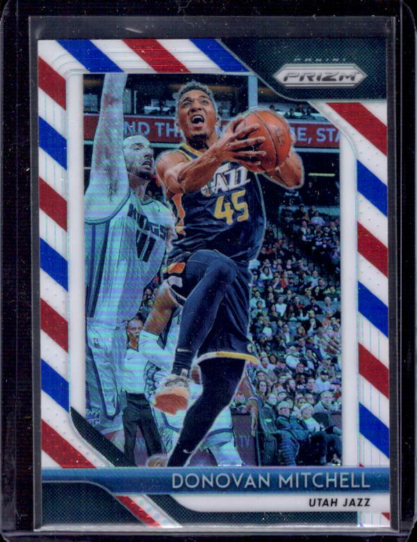 DONOVAN MITCHELL 2018-19 Panini Prizm #143 Red White & Blue Prizms