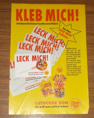 Seltene Werbung + Aufkleber | Sticker Chupa Chups FRUCHT-LUTSCHER Kleb mich 1994