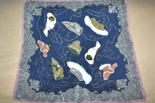 Vintage NINA RICCI SILK SCARF HATS MASKS 34" SQUARE MADE IN ITALY