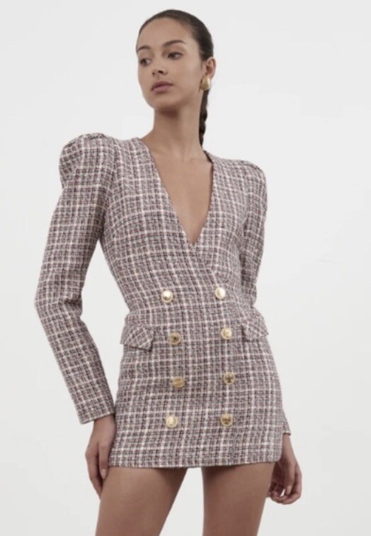 NWOT Ronny Kobo Bea tweed blazer Dress S $498