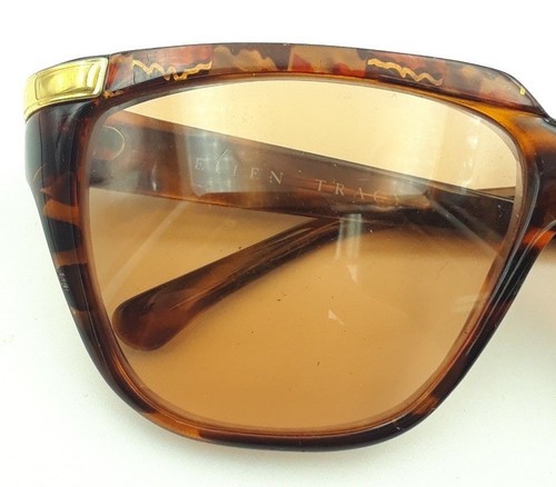 Vintage Ellen Tracy D35-20-1 Tortoise Brown Square Sunglasses FRAMES ONLY - Picture 5 of 11
