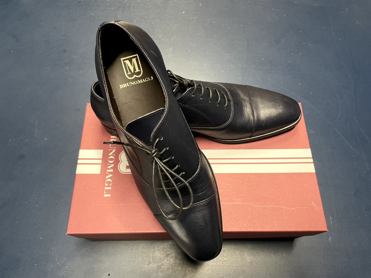 Bruno Magli, Leather Oxford, Blue, US Fitting US