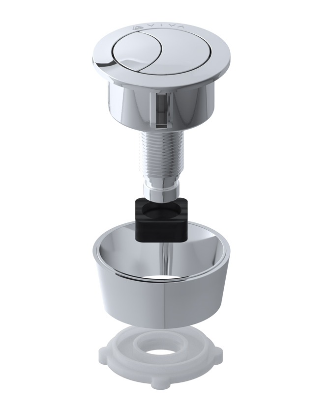 Viva Dual Flush Push Button For Skylo Flush Valves Matt Black UNI/SBB - Image 5