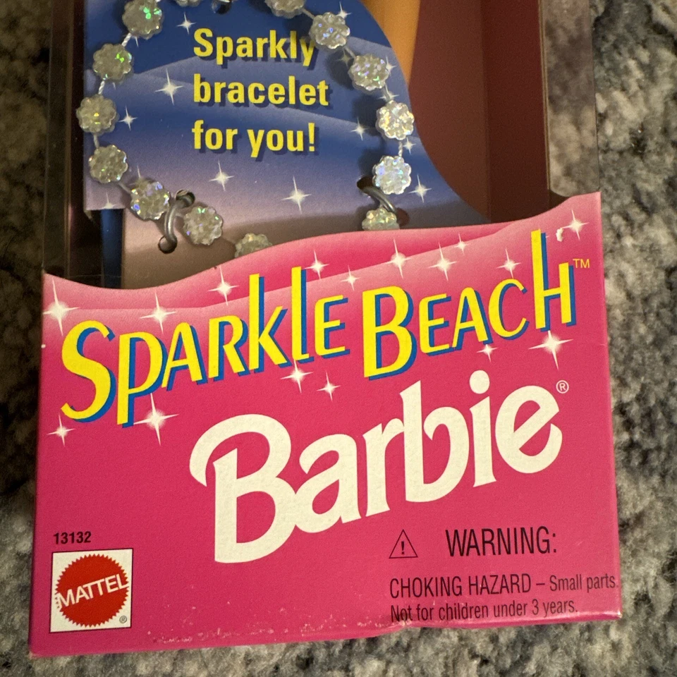 Muñeca Barbie Sparkle Beach 1995 Mattel con cabello rubio torcido bikini azul NUEVO Foto 3 de 4