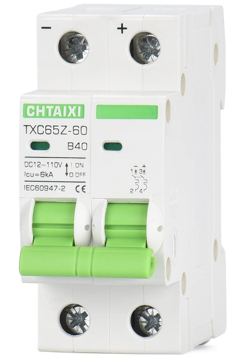 CHTAIXI TXC62Z-60 -12V-110V DC Miniature Circuit Breaker (IL/RT6