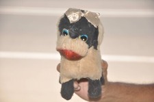 Vintage Textured Cloth Walking Dog Battery Tin Toy, Japan 