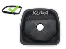 PER FORD KUGA 2 II 2012-2019 PELLE CUFFIA LEVA CAMBIO RICAMO GRIGIO + TELAIO