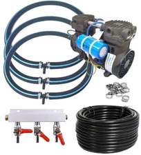 NEW Large POND Aeration Kit 2-4 Acres 300' SINK Tube +3 x 48" Weighted Diffusers