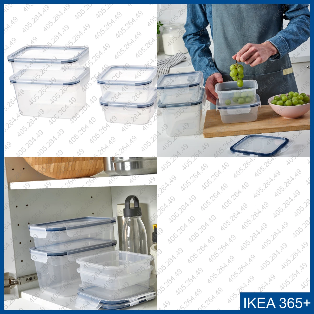 IKEA 365+ Food container, large rectangular/glass, 3 qt - IKEA