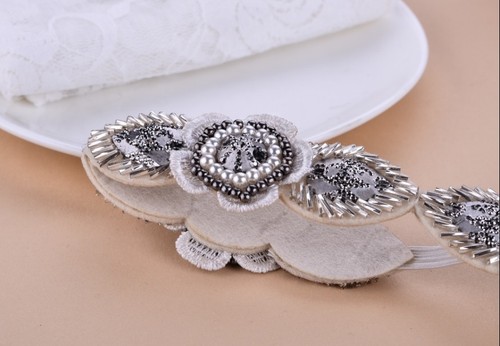 VINTAGE DECO FLAPPER 20s IVORY Pearl DIAMANTE BEADED HEADBAND WEDDING BRIDAL - Picture 5 of 5