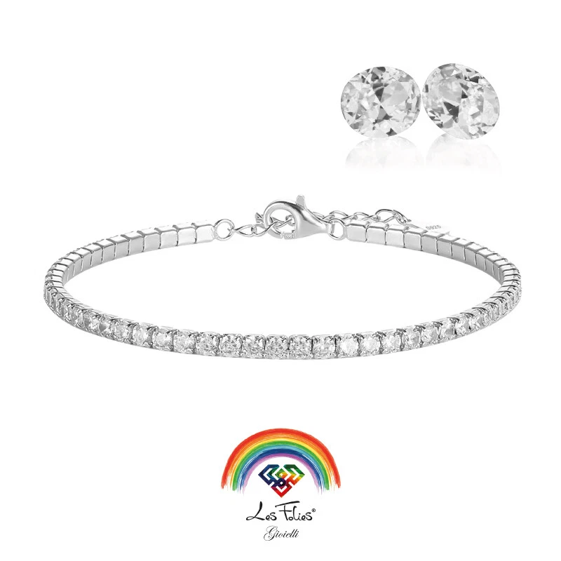 Bracciale Donna Idea Regalo Compleanno Argento Sterling 925 e Pietre blu di Zirconia cubica Regalo per lei Festa Evento, Bracciali Natale - Cofanetto con DEDICA incluso (Buon Compleanno - 4