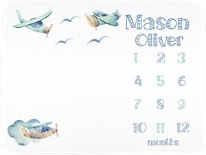 milestone baby boy blanket