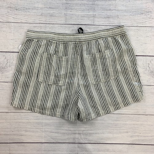 Pantalones Cortos Gap Factory Talla XXL Cintura Elástica a Rayas Negros Nuevos con Lino Defecto - Imagen 4 de 6
