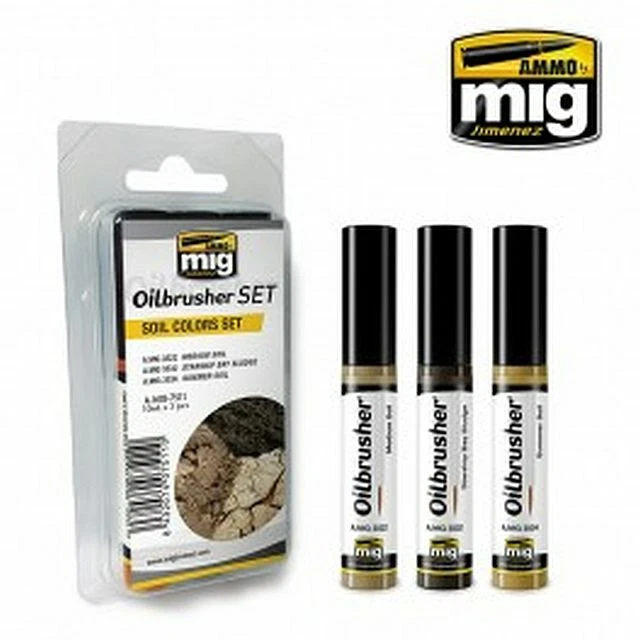 A.MIG 7511 - Ammo by MIG - Oilbrusher Set Soil Colors - NEU