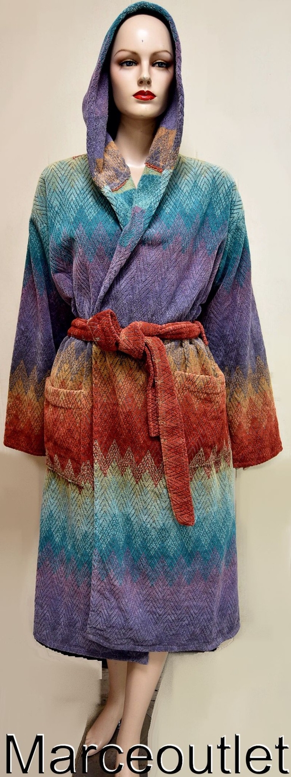 Missoni Home Yaco Chevron Hooded Cotton Bath Robe SMALL Bloom Multi eBay