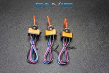 3 PCS ILLUMINATED ON OFF TOGGLE SWITCH AMBER PRE WIRED 12 VOLT 20 AMP IBITSA
