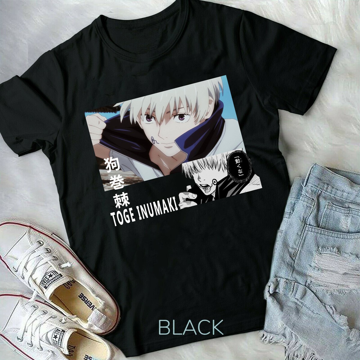 Inumaki Toge Unisex T-Shirt,Jujutsu Kaisen Megumi Fushiguro,Satoru