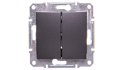 Schneider SEDNA Kerzenschalter 10AX Graphit IP44 SDN0300470 Doppelschalter