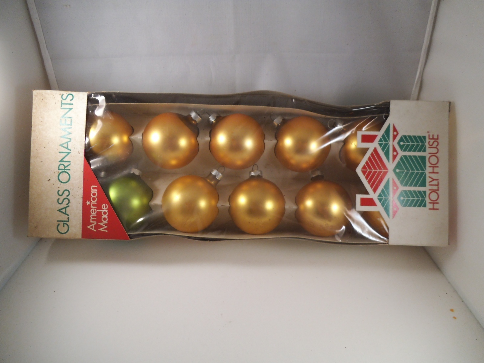 Vintage Lot of 10 Mercury Glass Christmas Ornament Gold Green Made in ...