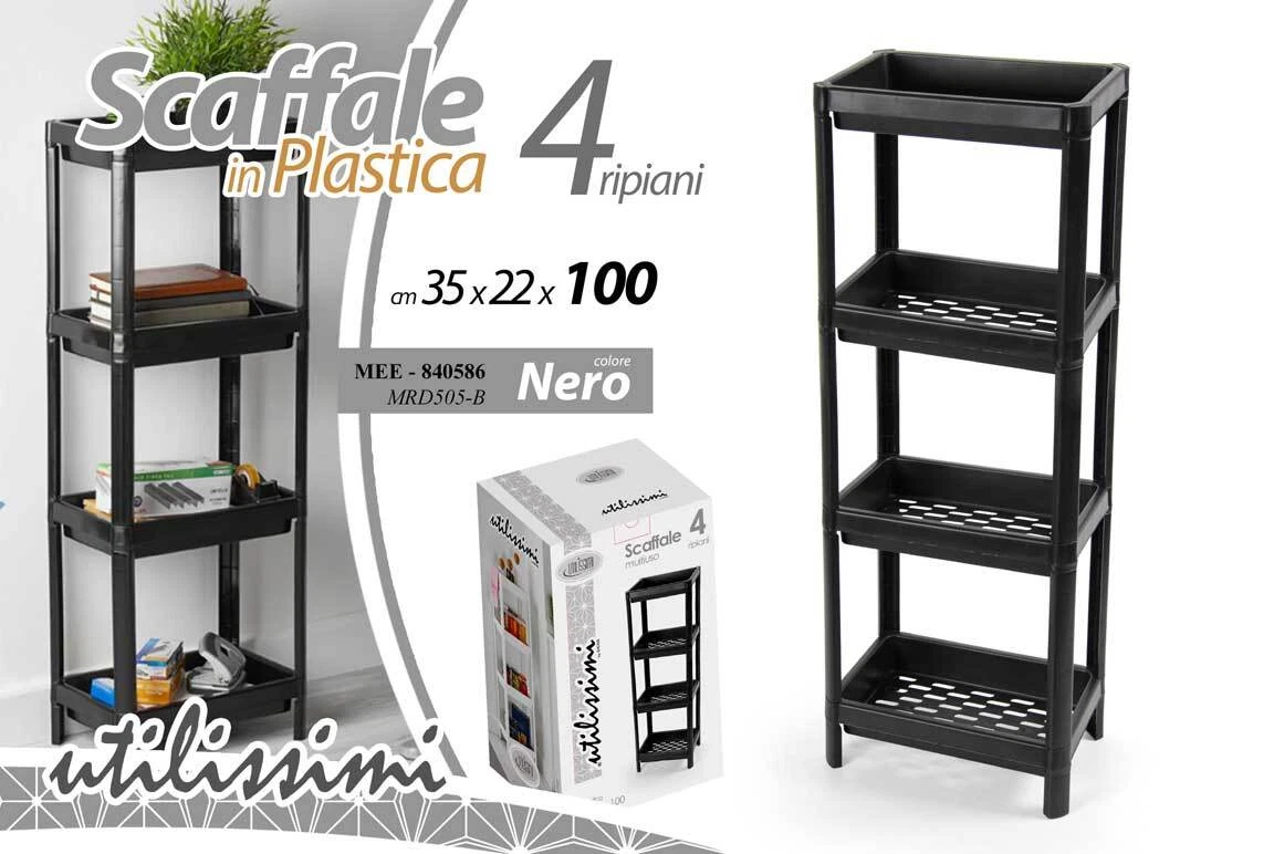 Scaffale Portaoggetti Per Bagno A 4 Piani In Metallo Bianco 33,5x116x2 – Avilia Home