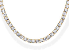 PAVOI 14K Gold Plated 3Mm Simulated Diamond Tennis Necklace for Women  Tennis C