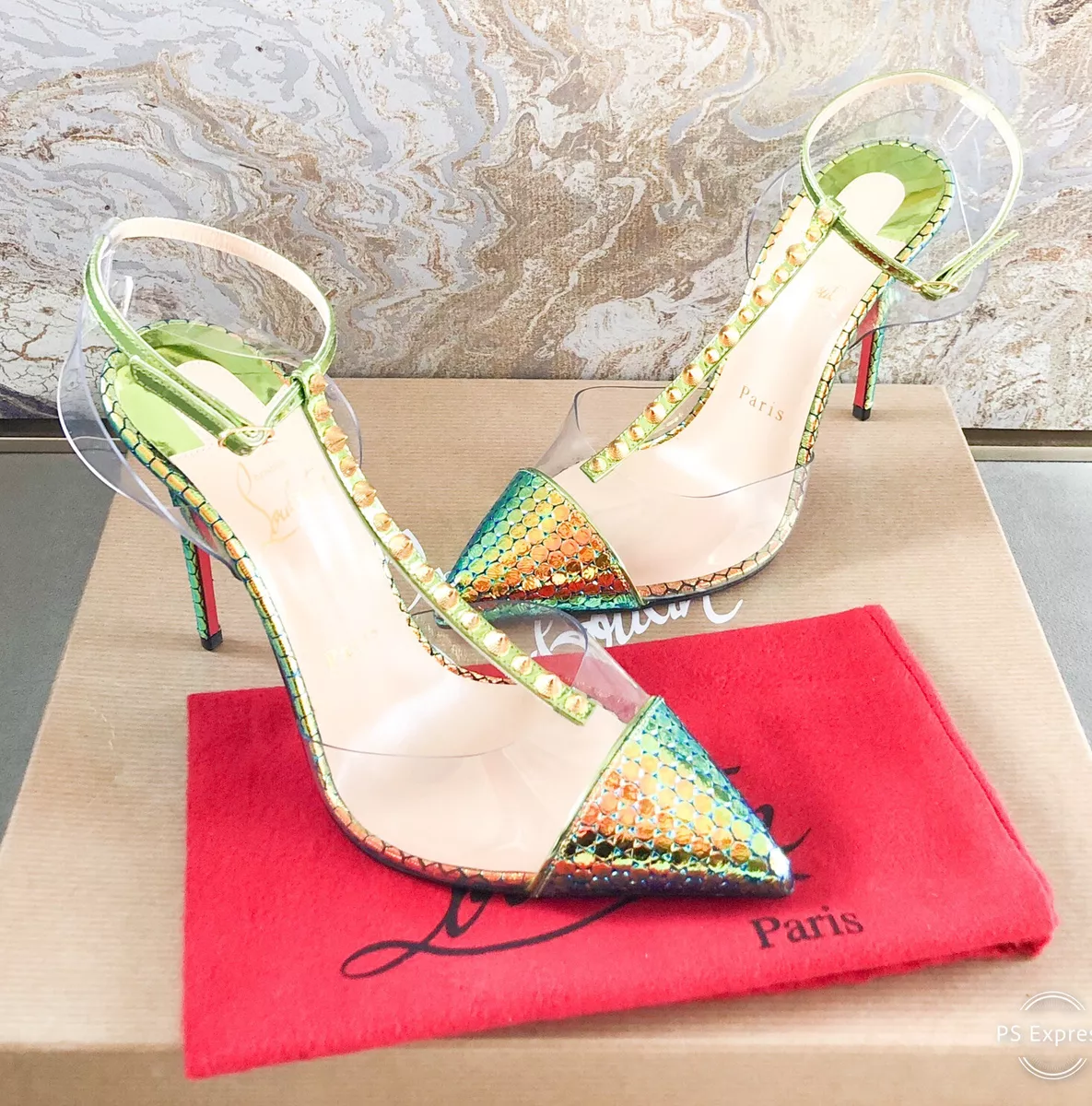 Christian Louboutin Nosy Spike Patent Leather Holographic Pumps
