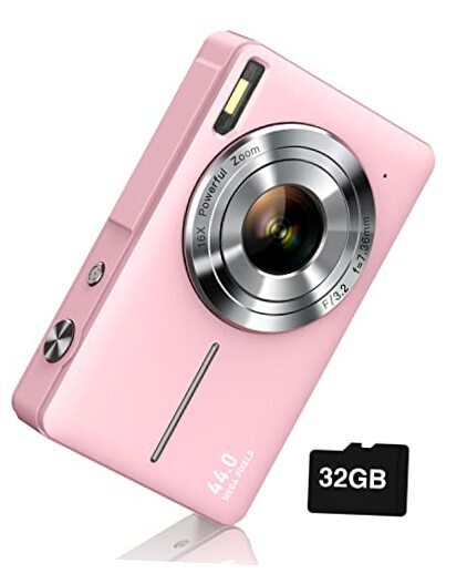 16X Zoom Pink Digital Camera with FHD 1080P for Kids & Teens-image