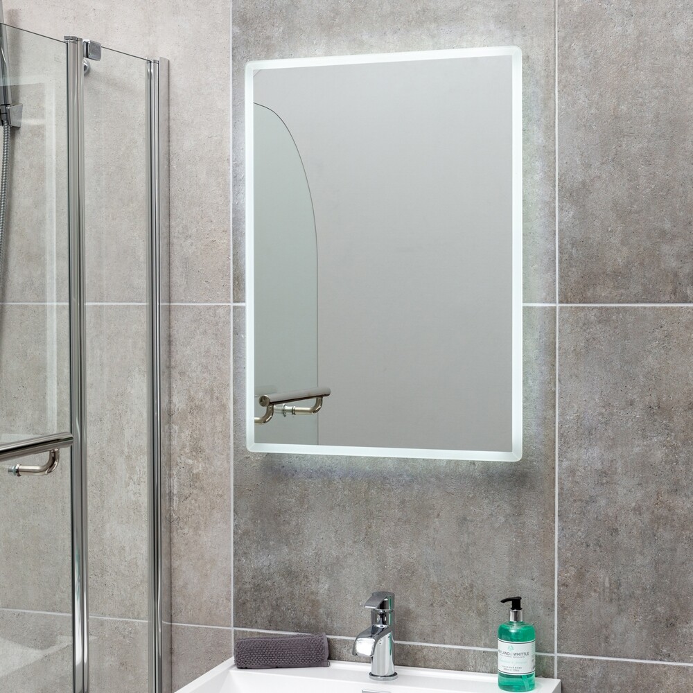 Bathroom LED Mirror with Shaver Socket Bluetooth Speaker Demister Touch