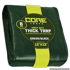 Core Tarps Heavy Duty 8 Mil Tarp Cover Waterproof UV Resistant Rip and Tear