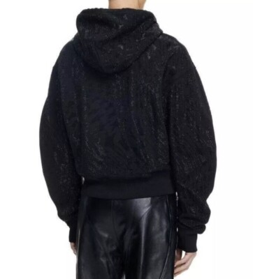 Mugler x H&M Black Rhinestone Embellished Hoodie Black Size L | eBay