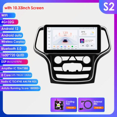 10.33'' 8Core For 14-22 Jeep Grand Cherokee Android Car Radio Stereo Carplay GPS
