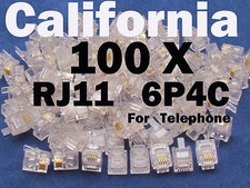 Lot of 100 x Pcs CAT3 Telephone Connector End RJ11 6P4C Modular Plug Adapter