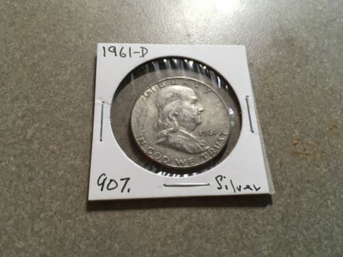 1961 D Franklin HALF DOLLAR Silver COIN # 109L - Afbeelding 1 van 2