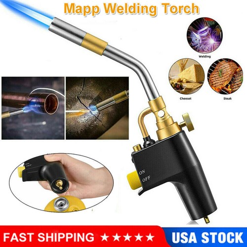 High Intensity Mapp Propane Gas Torch Brass Head Trigger Start Welding Torch Kit